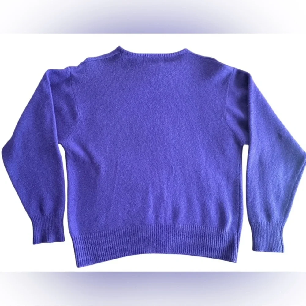 Elegant Vintage Le Moda Purple Embellished Hand loomed cottage core Sweater